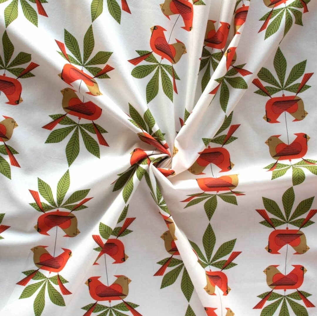 Cardinal Consort By Charley Harper Organic Cotton