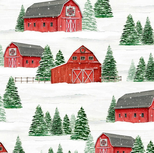 Country Cardinals Multi Scenic Barn Print By Danielle Murray For Wilmington Prints