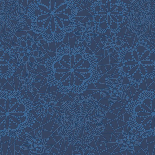 True Blue Lace In Bloom Celestial 44/45" By Maureen Cracknell For AGF Studio TBL89513