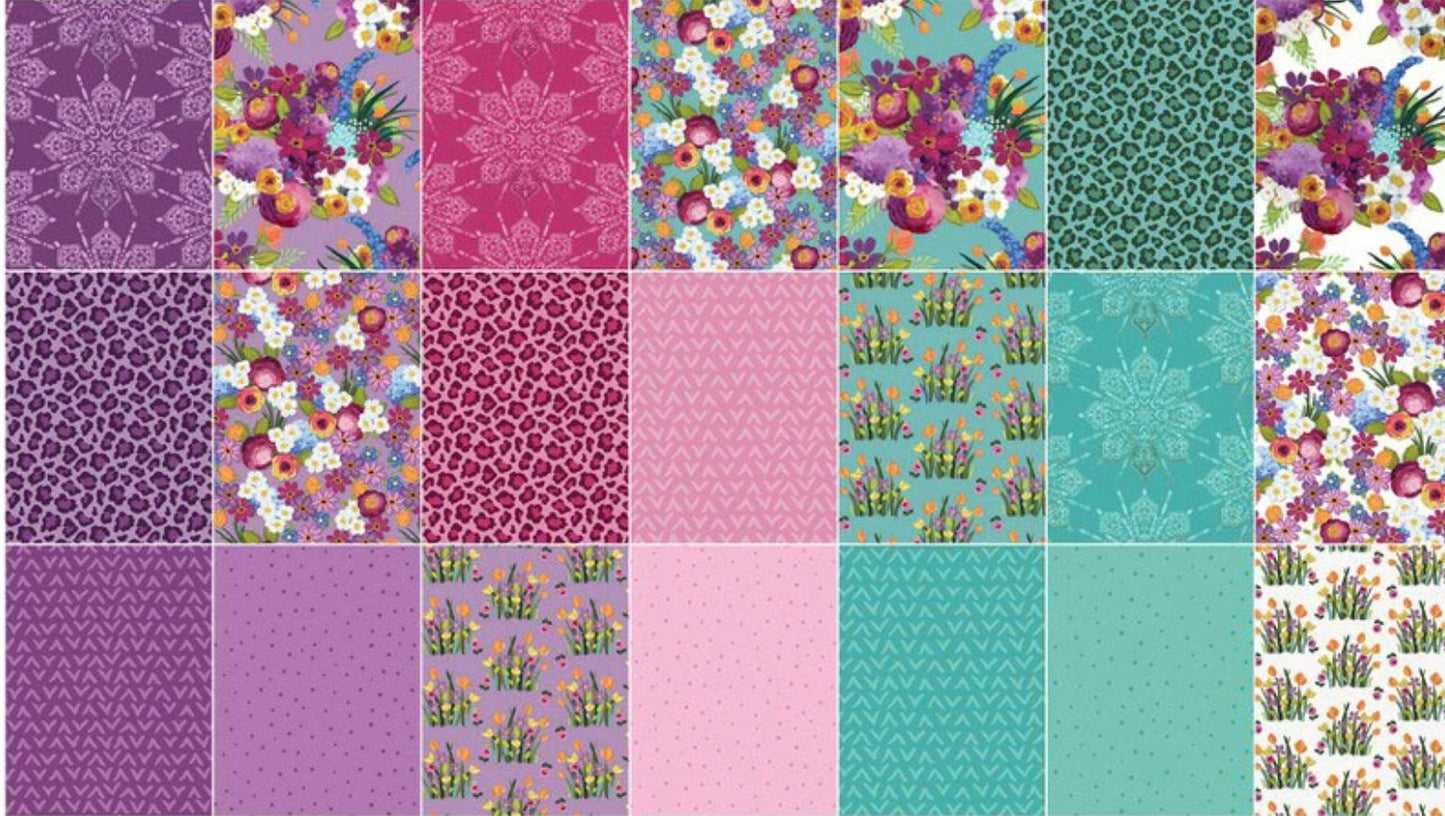 Floralicious Fat Quarter Bundle 21pc By Lila Tueller for Riley Blake