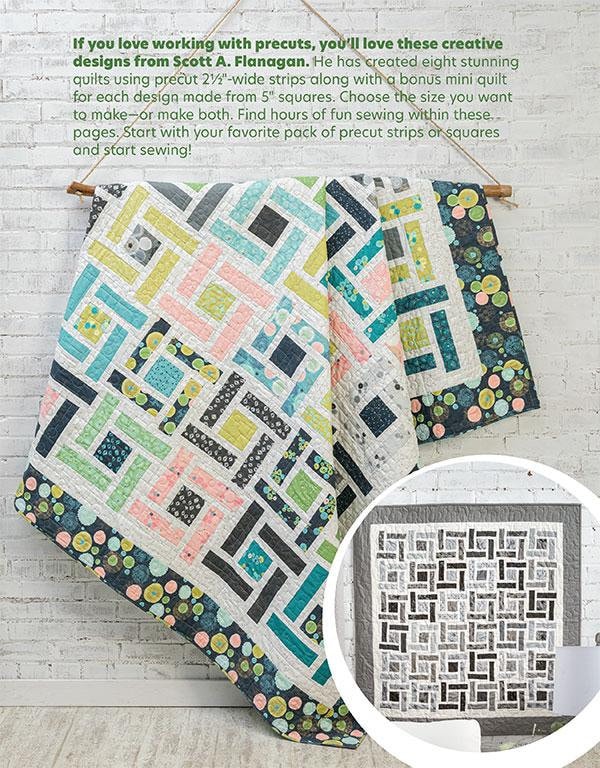 Charming Jelly Roll Quilts AS 141482 By Scott Flanaga For Annies 8 Quilt Patterns Using 2.5" Wide Strips Bonus Include Mini Quilts