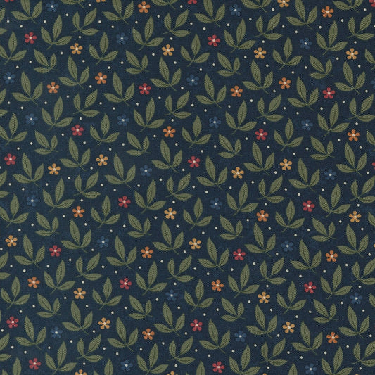 Fluttering Leaves Blue Spruce 9734 14 By Kansas Troubles For Moda, Floral Fabric