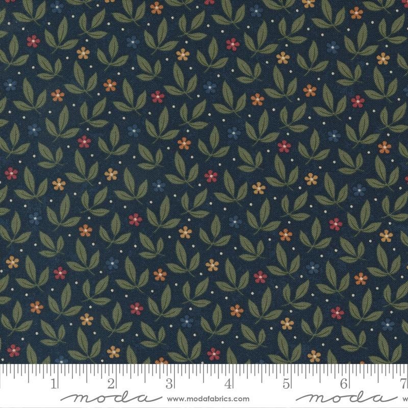 Fluttering Leaves Blue Spruce 9734 14 By Kansas Troubles For Moda, Floral Fabric