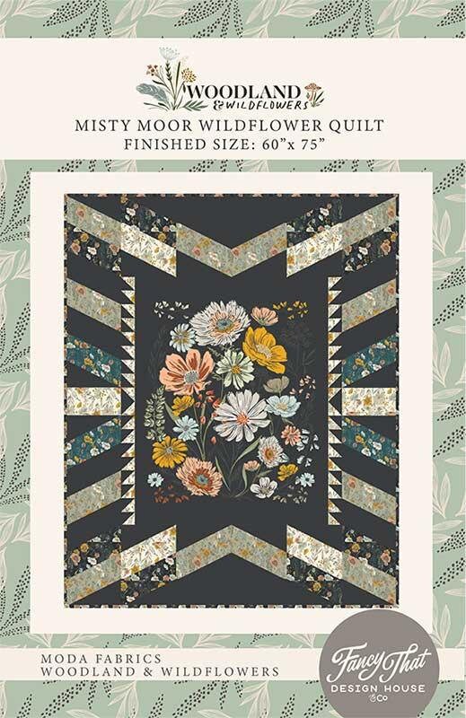 Misty Moor Wildflower Quilt Pattern 60"x75" By Fancy That Design House Featuring Woodland & Wildflowers