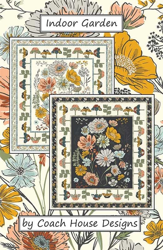 Indoor Garden Quilt Pattern 56"x62" By Couch House Designs Featuring Woodland & Wildflowers